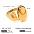 Stainless steel exaggerated geometric open ring with electroplated finish