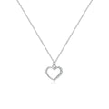 S925 sterling silver hollow heart necklace with circle detailing on regular chain