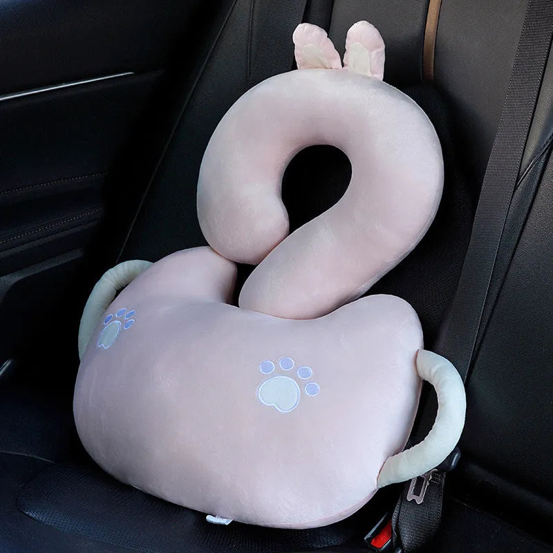 65cm square cartoon animal car cushion pillow with question mark design showing hugging characters