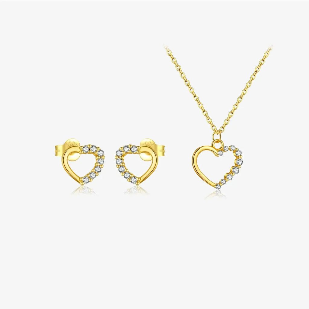S925 sterling silver hollow heart necklace with circle detailing on regular chain