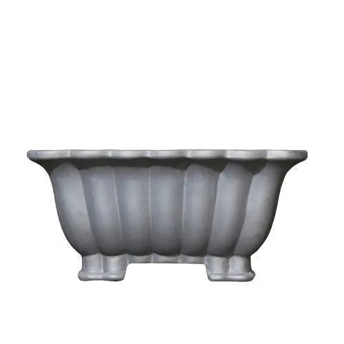 Square purple sand ceramic flower pot with classical design for desktop plant display