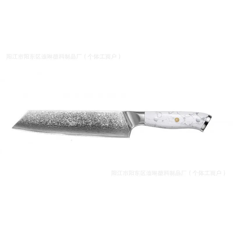 Damascus combined chef knife with VG10 steel blade and modern simple design for kitchen use