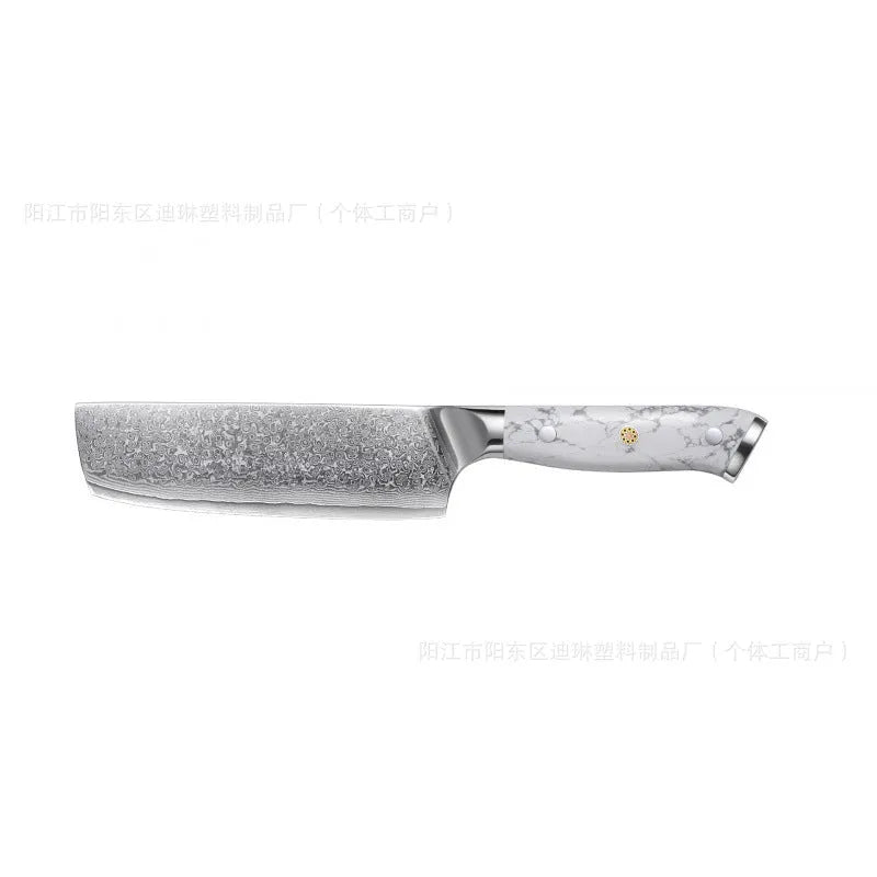Damascus combined chef knife with VG10 steel blade and modern simple design for kitchen use
