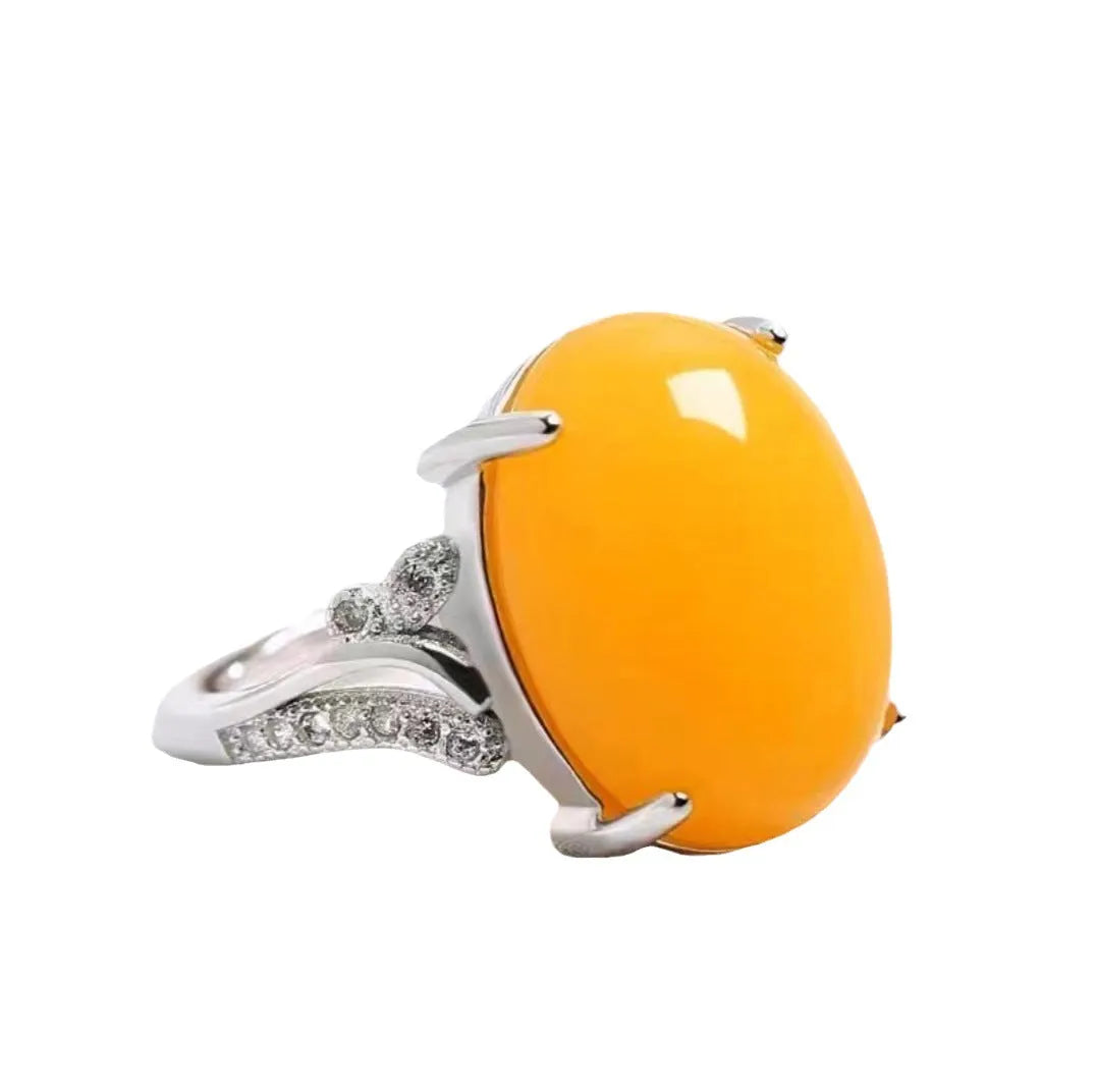 Geometric ethnic-style adjustable ring with a natural sapphire stone in one of five colours.