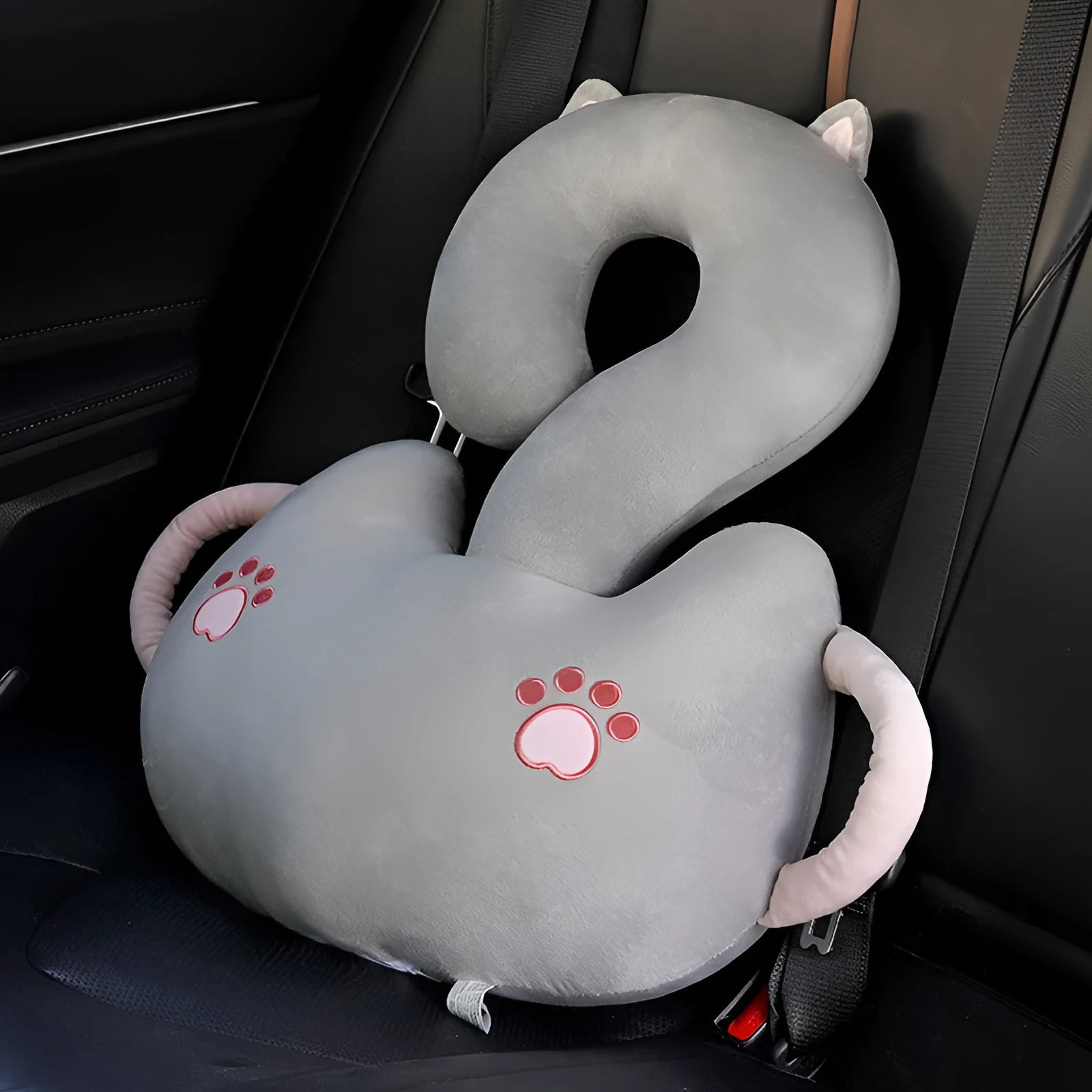 65cm square cartoon animal car cushion pillow with question mark design showing hugging characters