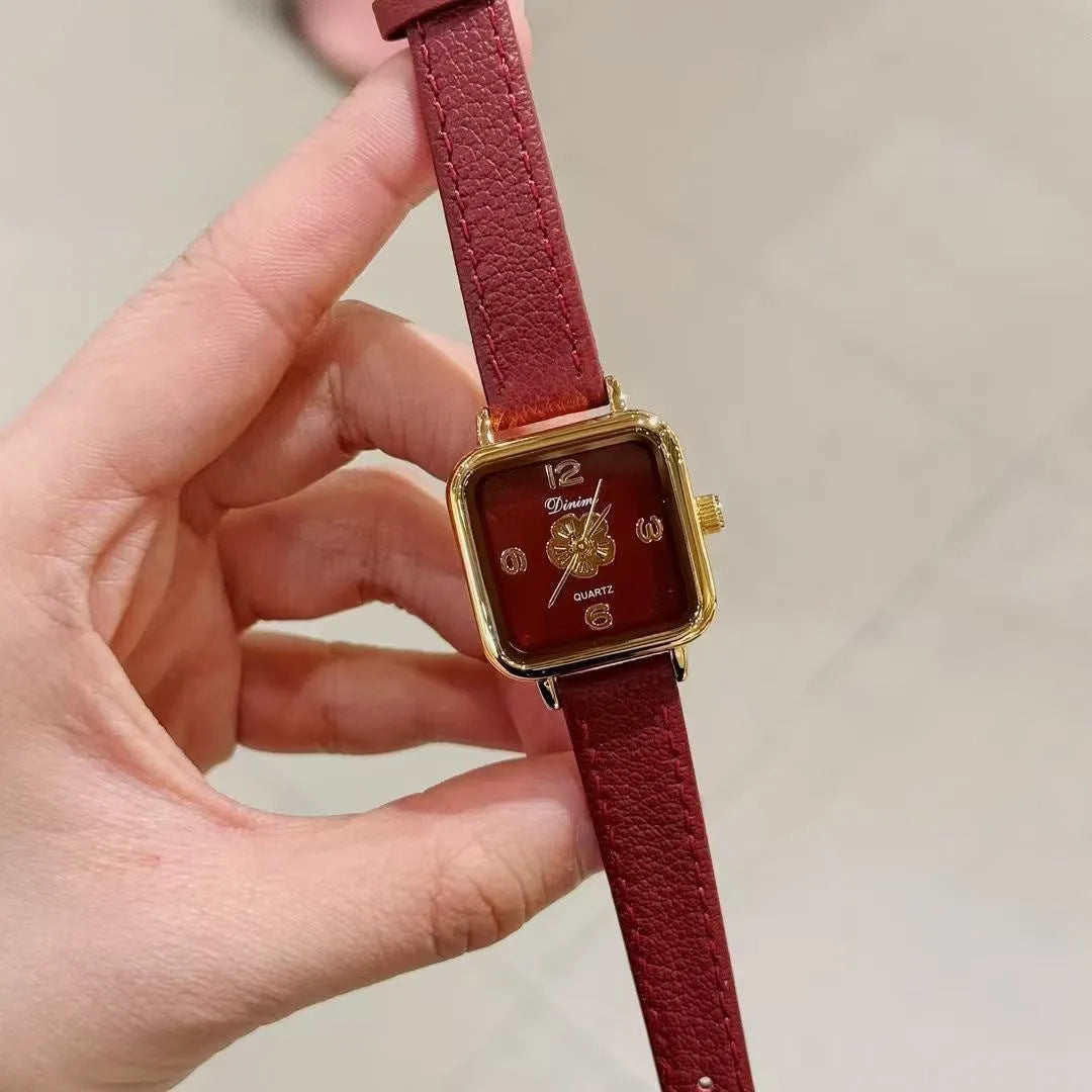 Women's alloy watch with Chinese-style design options like camellia and octagonal patterns, 8mm thick case.