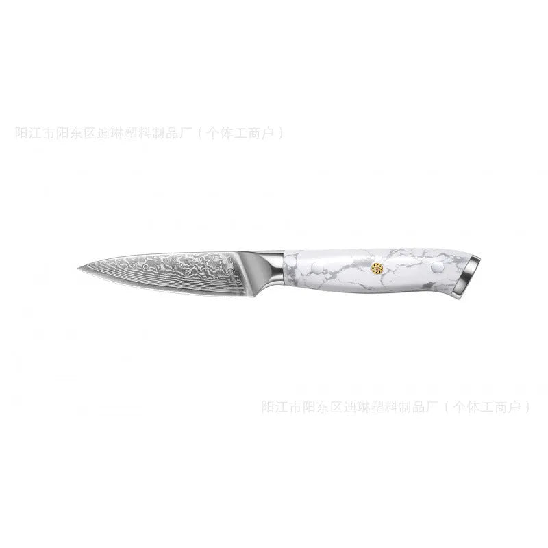 Damascus combined chef knife with VG10 steel blade and modern simple design for kitchen use