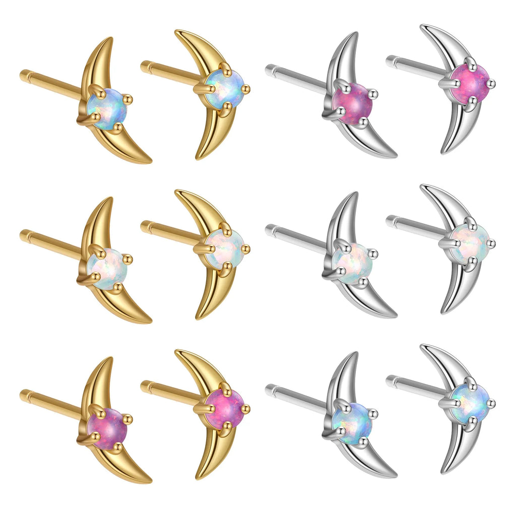 925 sterling silver geometric earrings with electroplated finish and stone accents in gold or platinum tone
