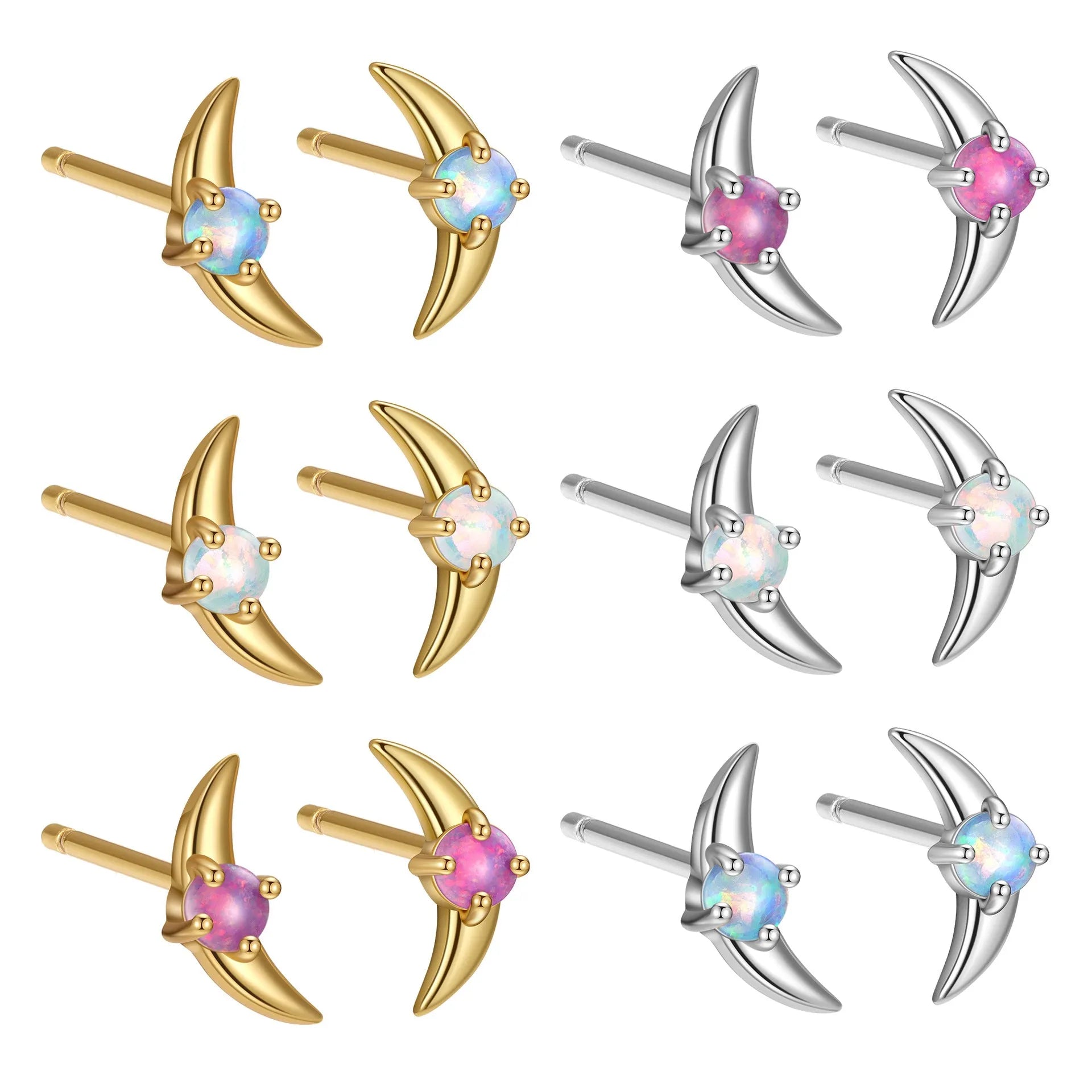925 sterling silver geometric earrings with electroplated finish and stone accents in gold or platinum tone