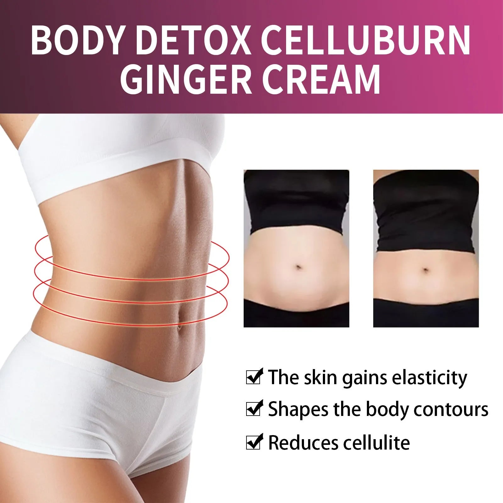 15g tube of ginger body slimming cream with olive oil and hyaluronic acid formula