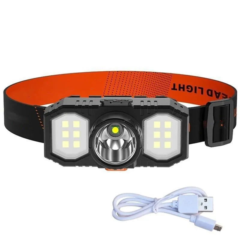 Mini USB rechargeable headlamp with strong 10W light and plastic construction
