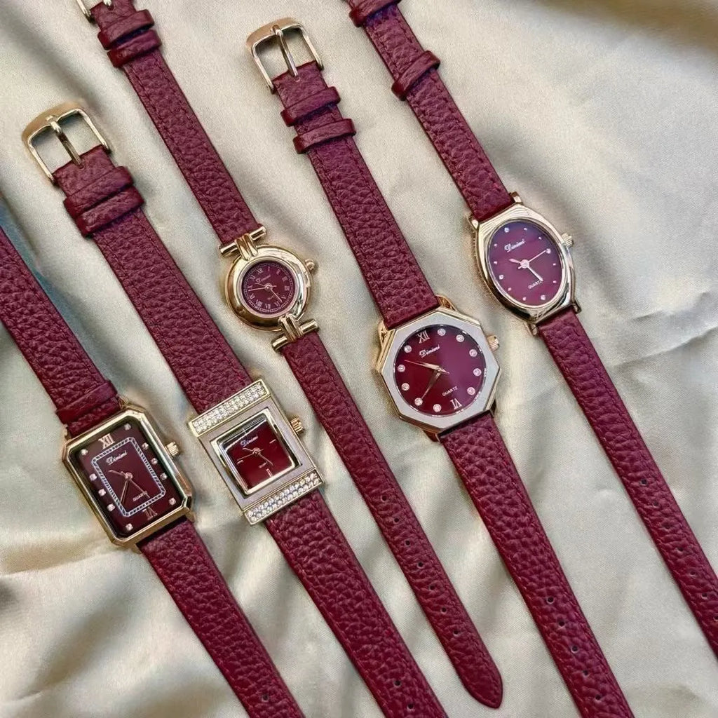 Women's alloy watch with Chinese-style design options like camellia and octagonal patterns, 8mm thick case.