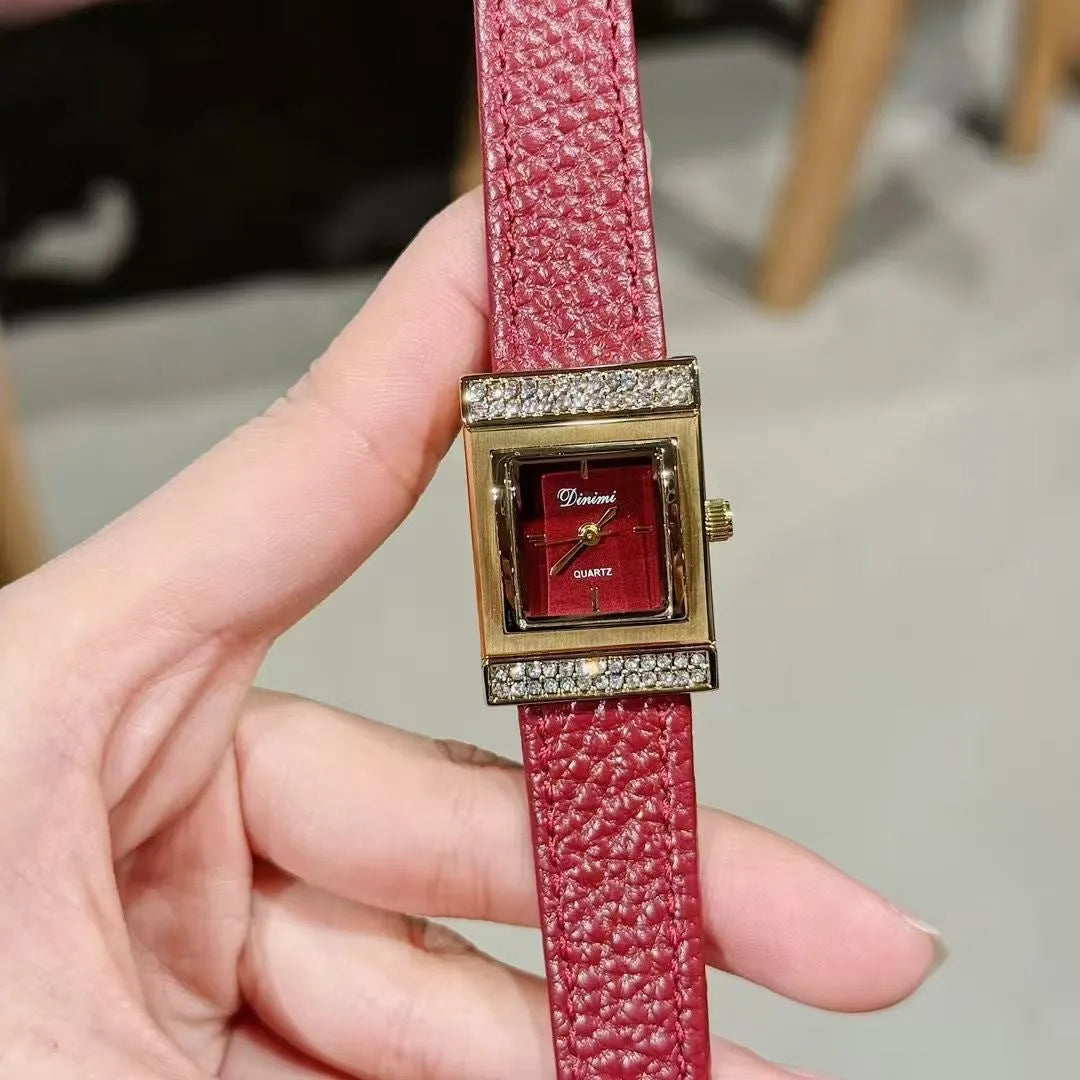 Women's alloy watch with Chinese-style design options like camellia and octagonal patterns, 8mm thick case.