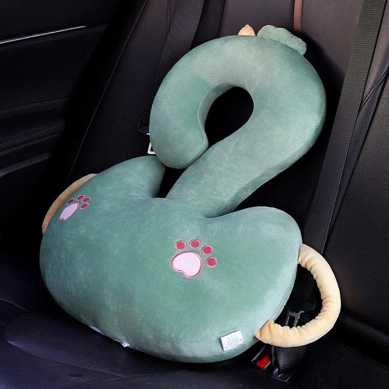 65cm square cartoon animal car cushion pillow with question mark design showing hugging characters