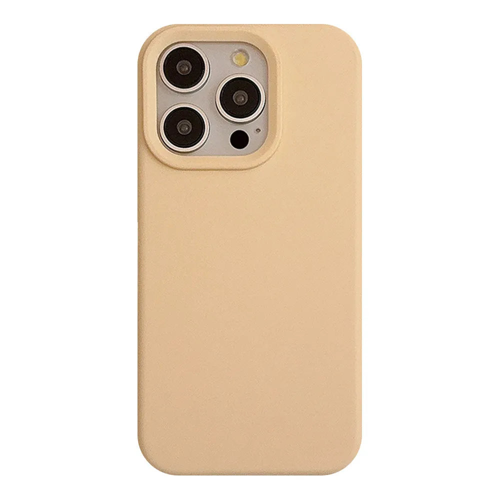 Pure Color Simple Advanced Silicone Phone Case for iPhone in bean purple, soft shell style