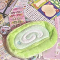 Velvet Swiss roll cake design pencil case in Korean style