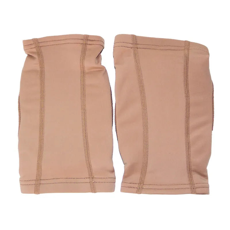 Ballet dance knee pads in skin colour and black with five size options for yoga and exercise knee protection