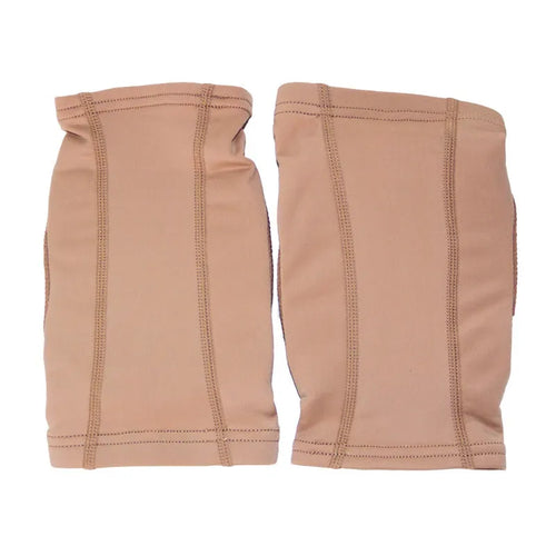Ballet dance knee pads in skin colour and black with five size options for yoga and exercise knee protection