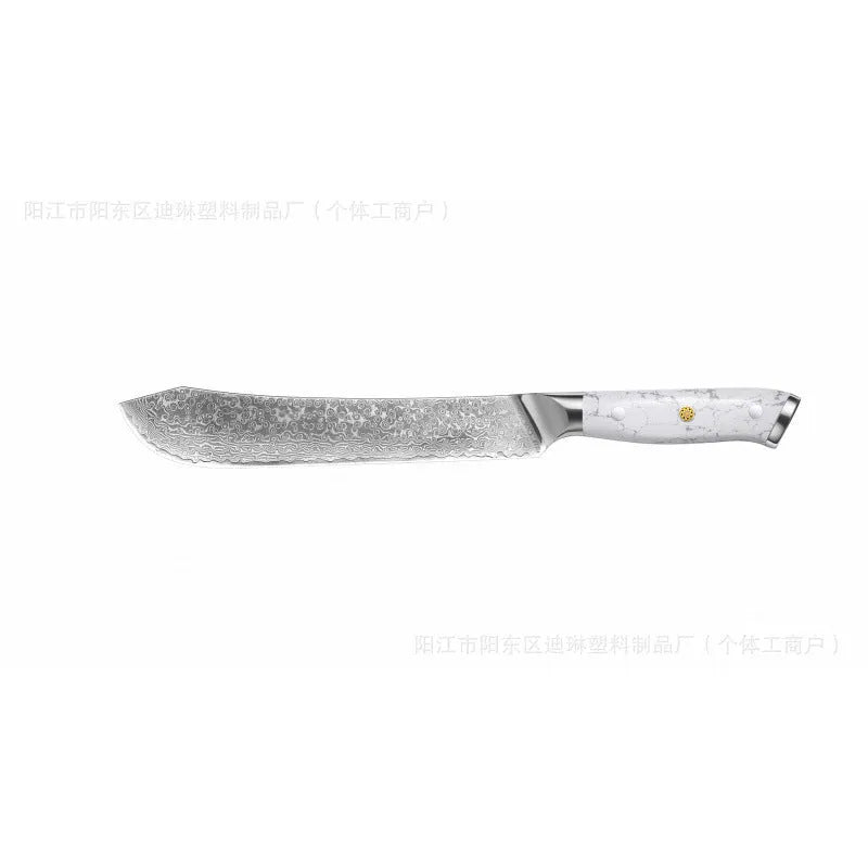 Damascus combined chef knife with VG10 steel blade and modern simple design for kitchen use