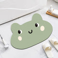 Cartoon animal diatomaceous earth absorbent non-slip bathroom mat in alien shape.