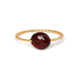 Geometric agate ring with polished cabochon stones in original niche design for women