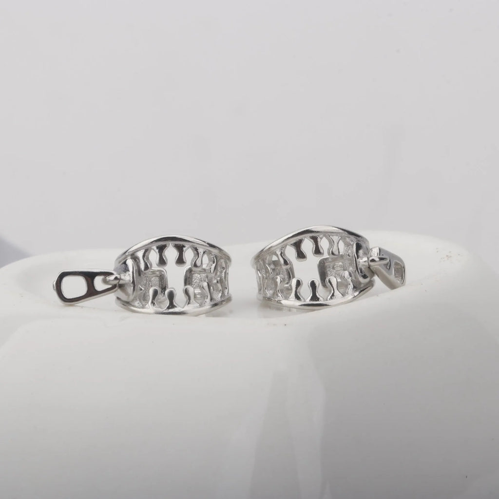 Copper geometric ear clip with zipper design in ES862 colour for non-pierced unisex jewellery