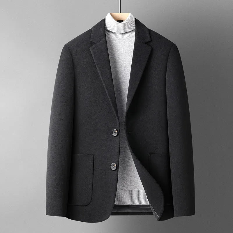 Men's slim fit wool suit in grey colour with non-ironing fabric for autumn winter wear