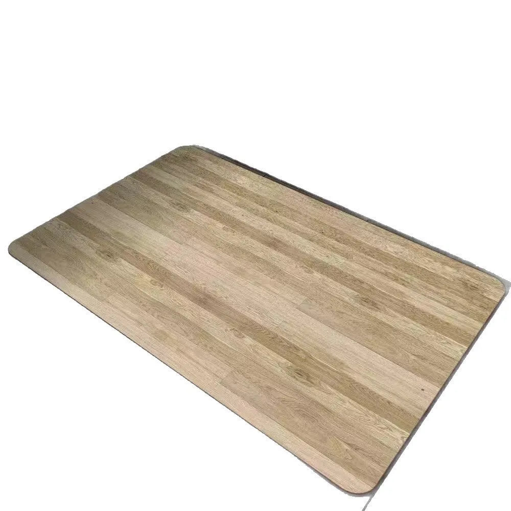 Square diatom ooze floor mat with geometric wood grain pattern in a bathroom setting.