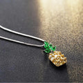Silver-plated pineapple diamond necklace with geometric pendant design