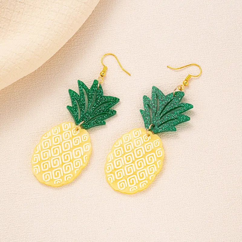 Acrylic coconut artocarpus heterophyllus drop earrings with alloy hooks in five style variations