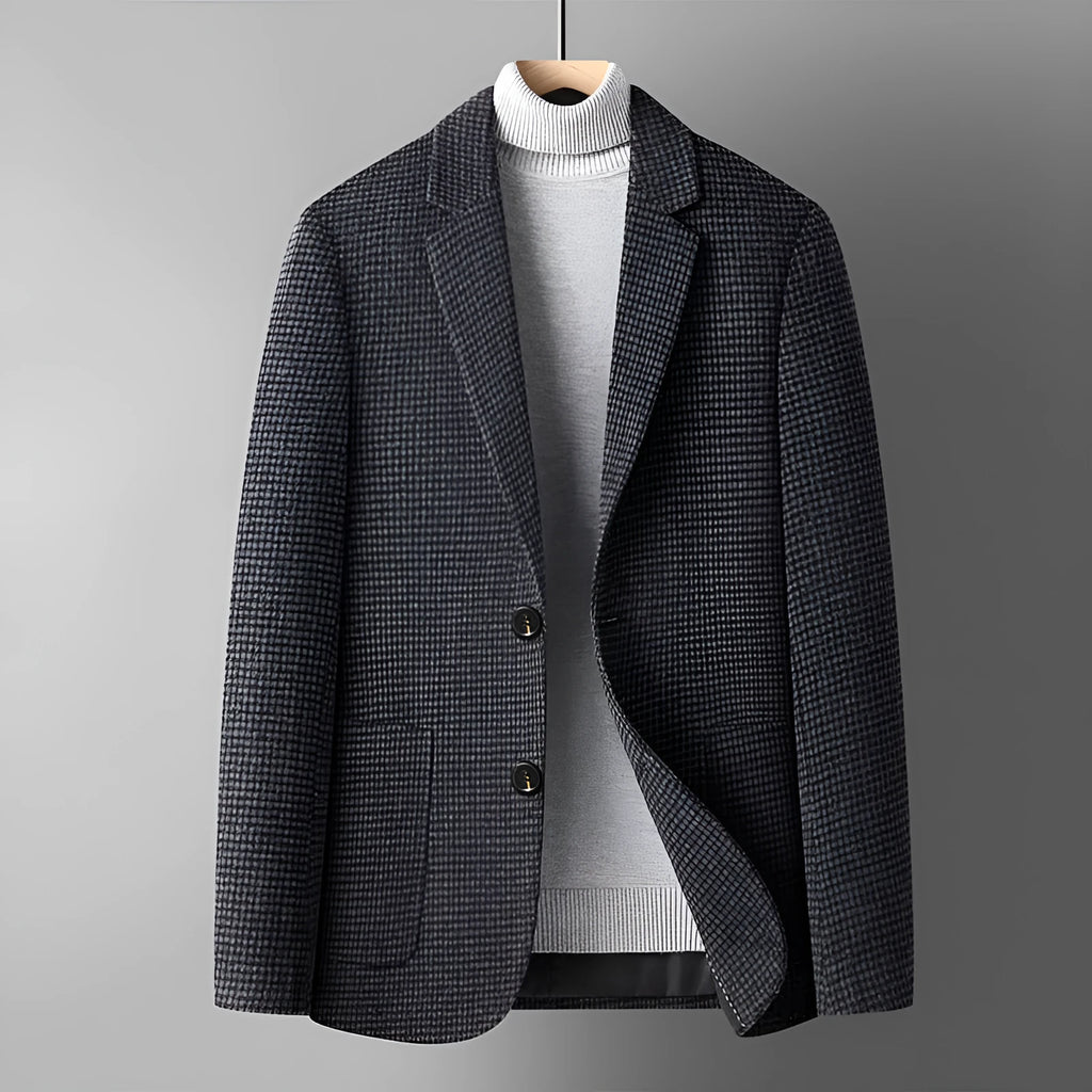 Men's slim fit wool suit in grey colour with non-ironing fabric for autumn winter wear