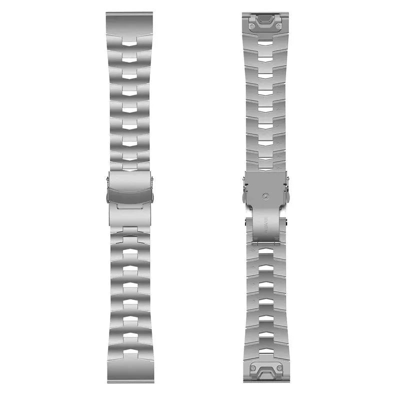Garmin Jiaming Fenix compatible watch strap in black, shown with 22mm lug width