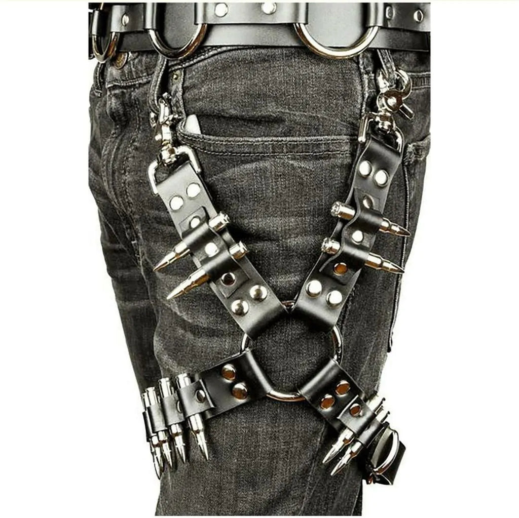 Black PU leather leggings fashion accessory laid flat.