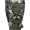 Black PU leather leggings fashion accessory laid flat.