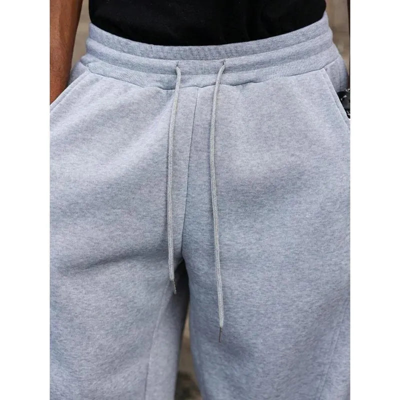 Men's straight-leg trousers with high waist elastic fit in bamboo fibre rabbit fur blend