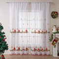 American Christmas snowflake embroidery curtain pair in polyester semi-sunshade fabric
