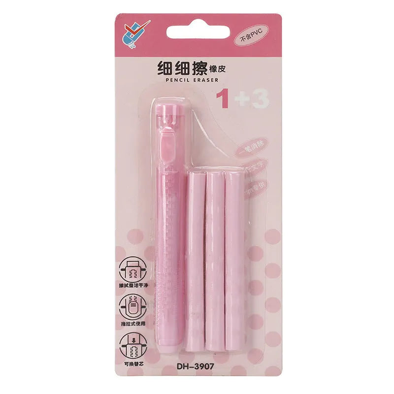 Push-type traceless automatic eraser for children in four colour options