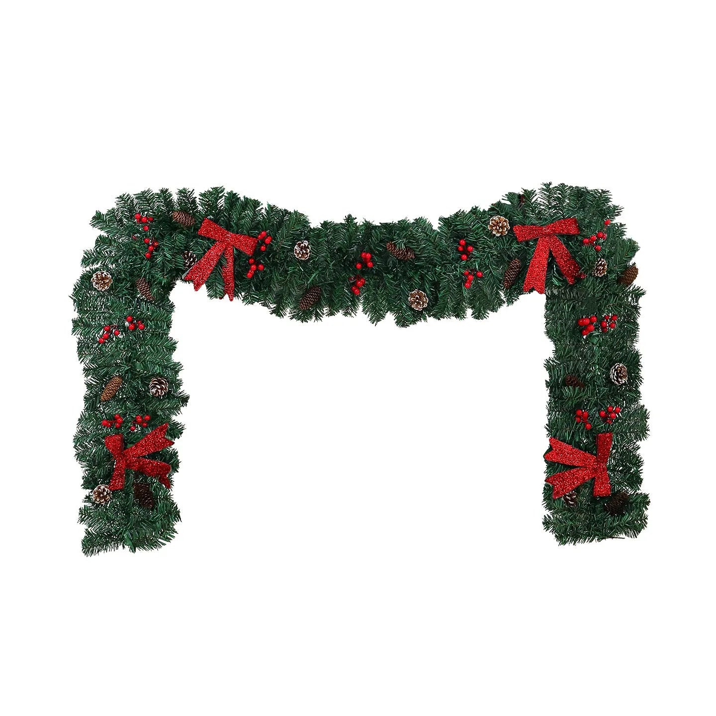 Christmas rattan decorative cane with pine cone bow in European style design