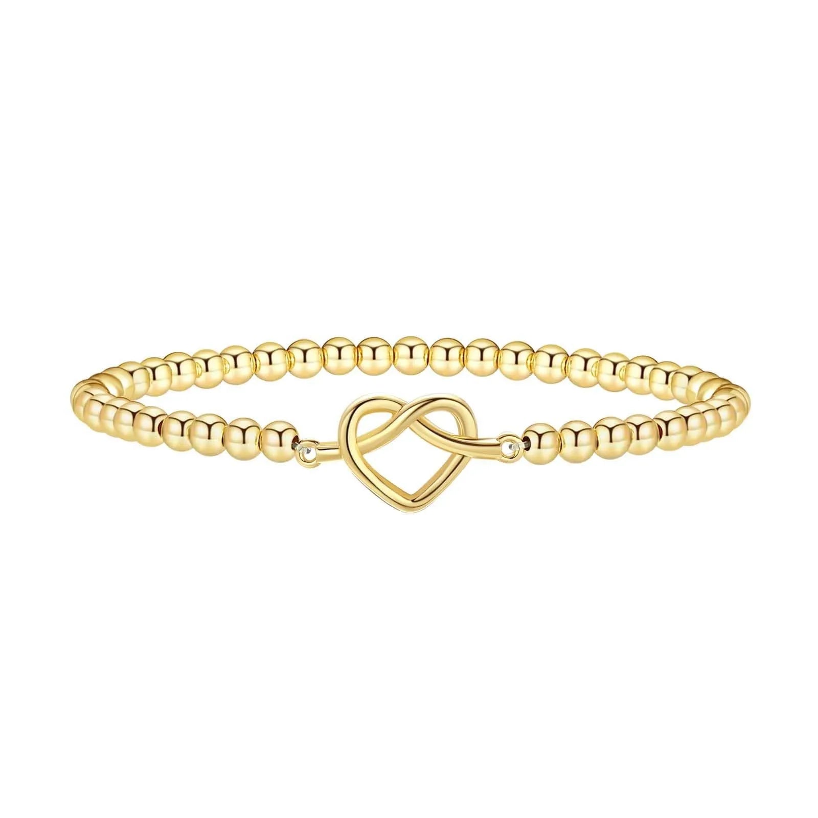 Women's adjustable stainless steel beaded bracelet with geometric round charm in six colour options