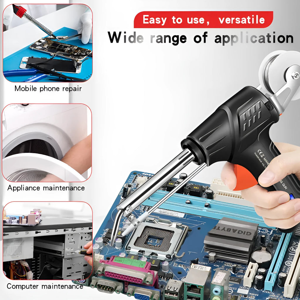 G102 soldering gun kit with light, five-piece electronic repair set in black