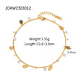 Women's stainless steel anklet with geometric water drop tassel design in silver.