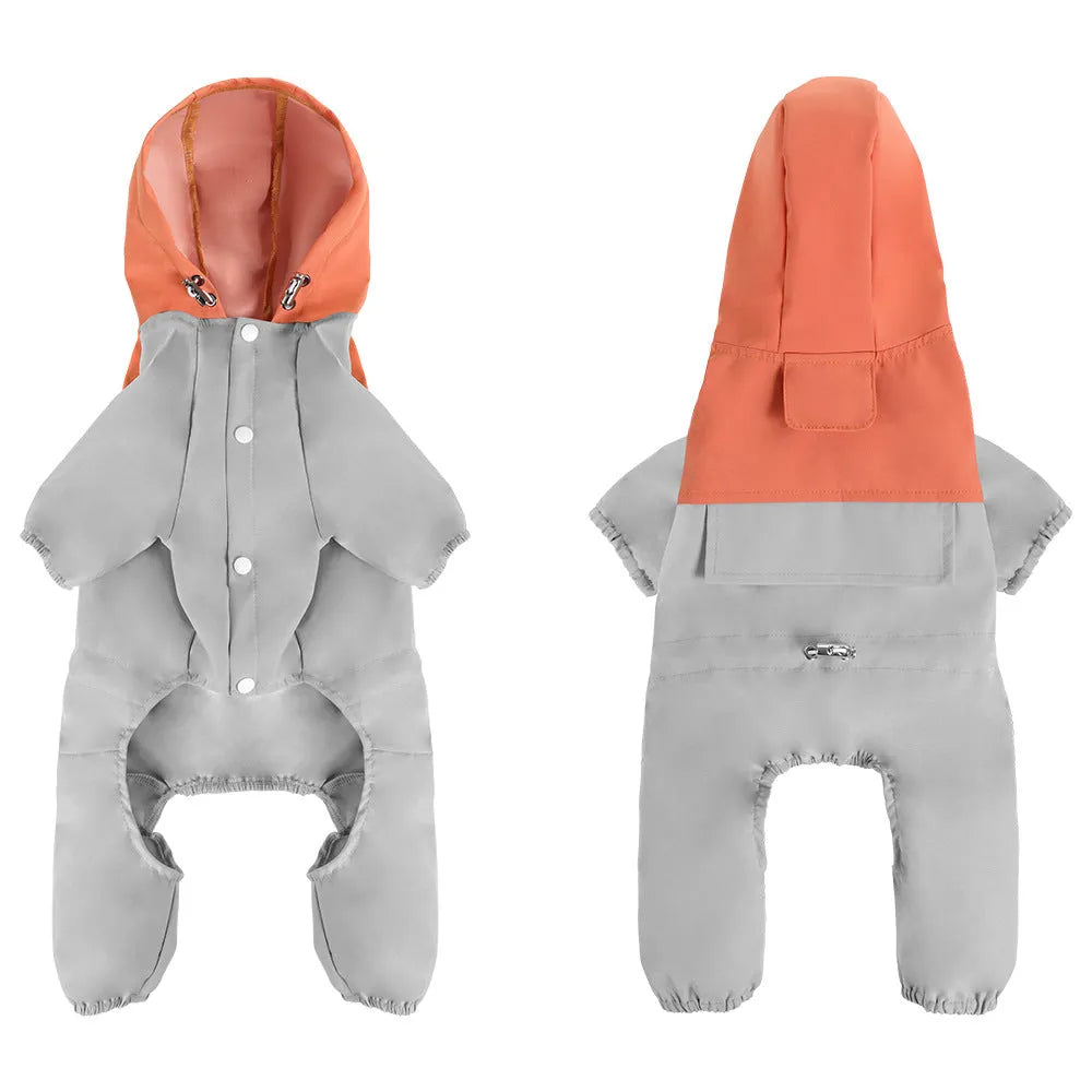 British style waterproof polyester dog jacket for small and medium breeds in Army Green