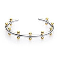 Stainless steel C-shaped personality texture rivet bean beads in gold, steel, and steel gold finishes for jewellery making
