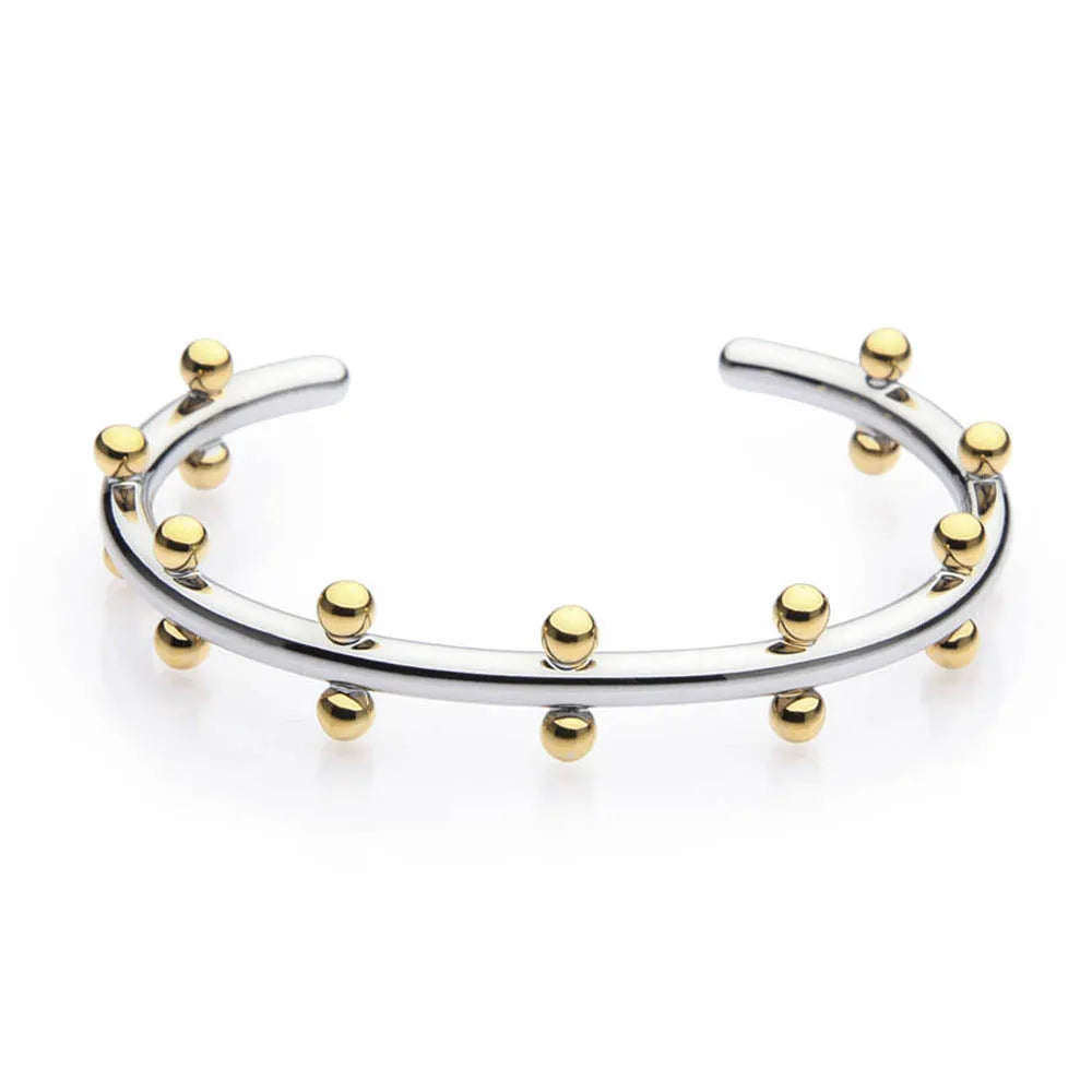 Stainless steel C-shaped personality texture rivet bean beads in gold, steel, and steel gold finishes for jewellery making