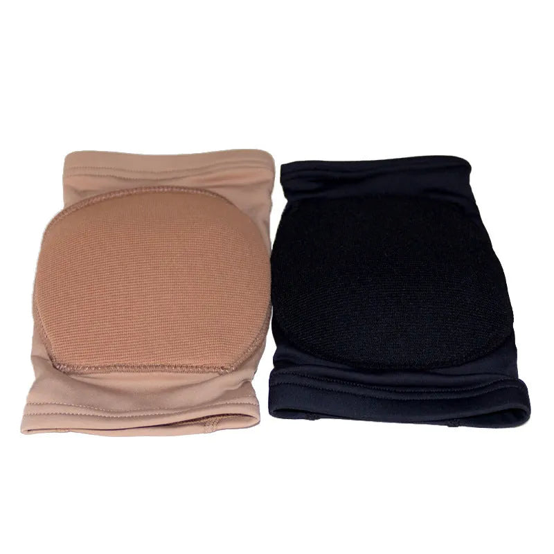 Ballet dance knee pads in skin colour and black with five size options for yoga and exercise knee protection