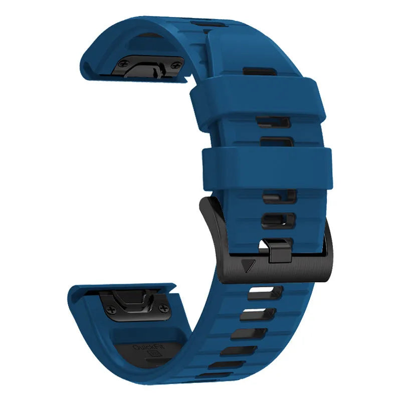 Two-colour quick release silicone strap for Garmin Fenix watch in Army Green Black