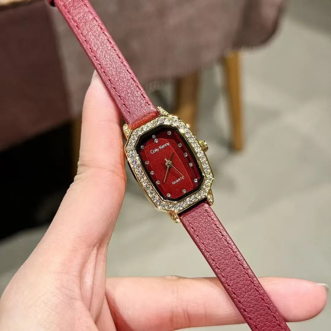 Women's alloy watch with Chinese-style design options like camellia and octagonal patterns, 8mm thick case.