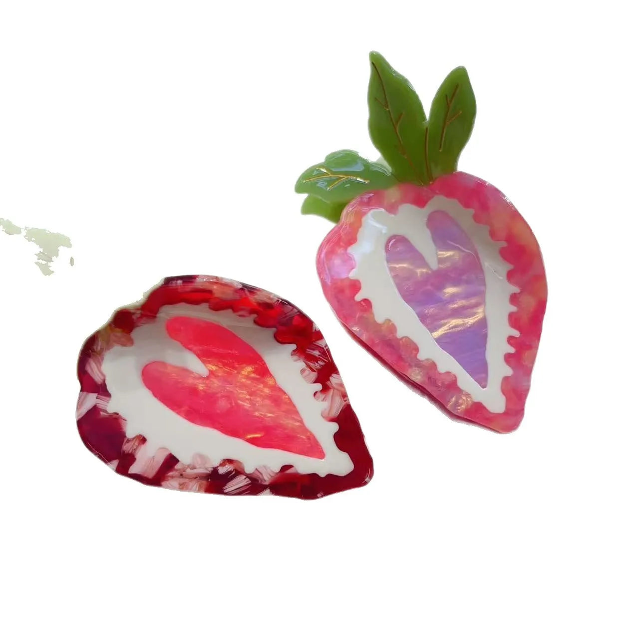 Strawberry shaped hairpin for girls in red and pink colours with sweet design