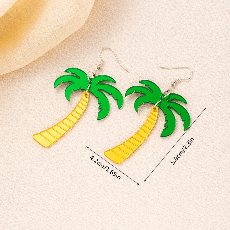 Acrylic coconut artocarpus heterophyllus drop earrings with alloy hooks in five style variations