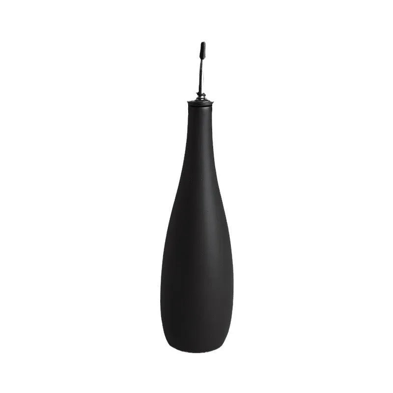 Ceramic oil pot with matching funnel in black, coffee, or white colour, 650ml capacity